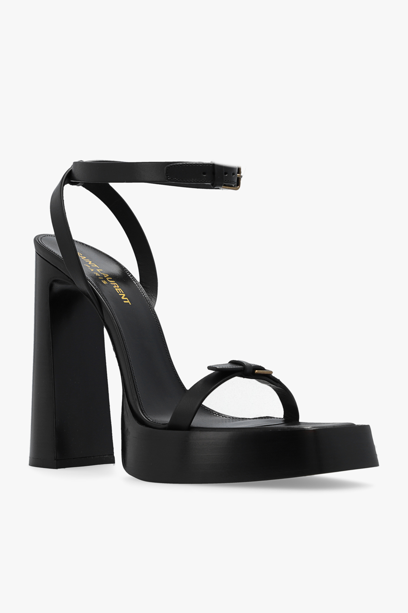 ☆韓国の人気☆【SAINT LAURENT】☆SANDALサンダル☆BLACK☆ Saint Laurent Babylon Sandal in Black Shiny - E-SEVEN STORE